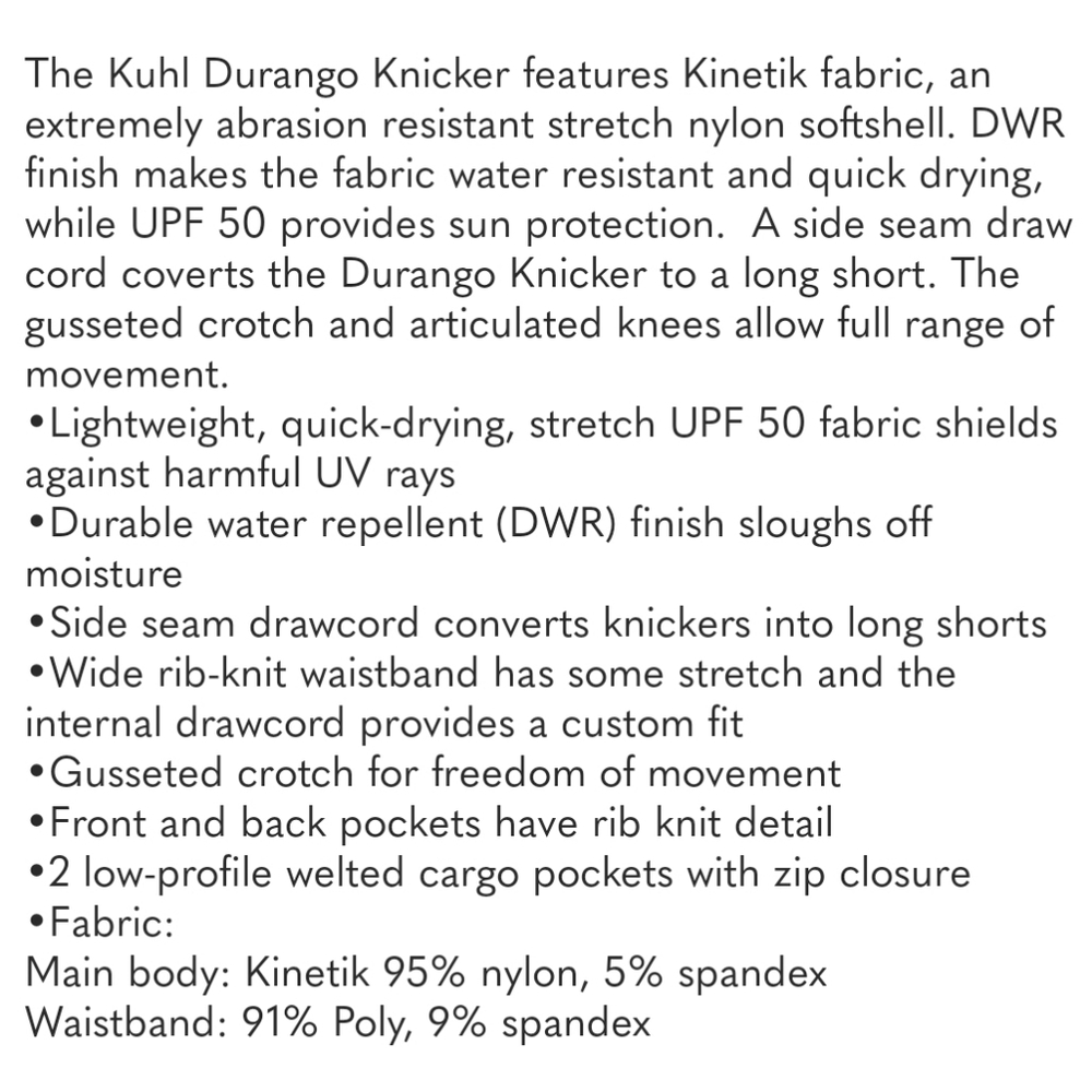 Kuhl "Durango Knicker" Capri Bermuda Cargo Short Khaki Brown | Women's Size 4 - Picture 9 of 10